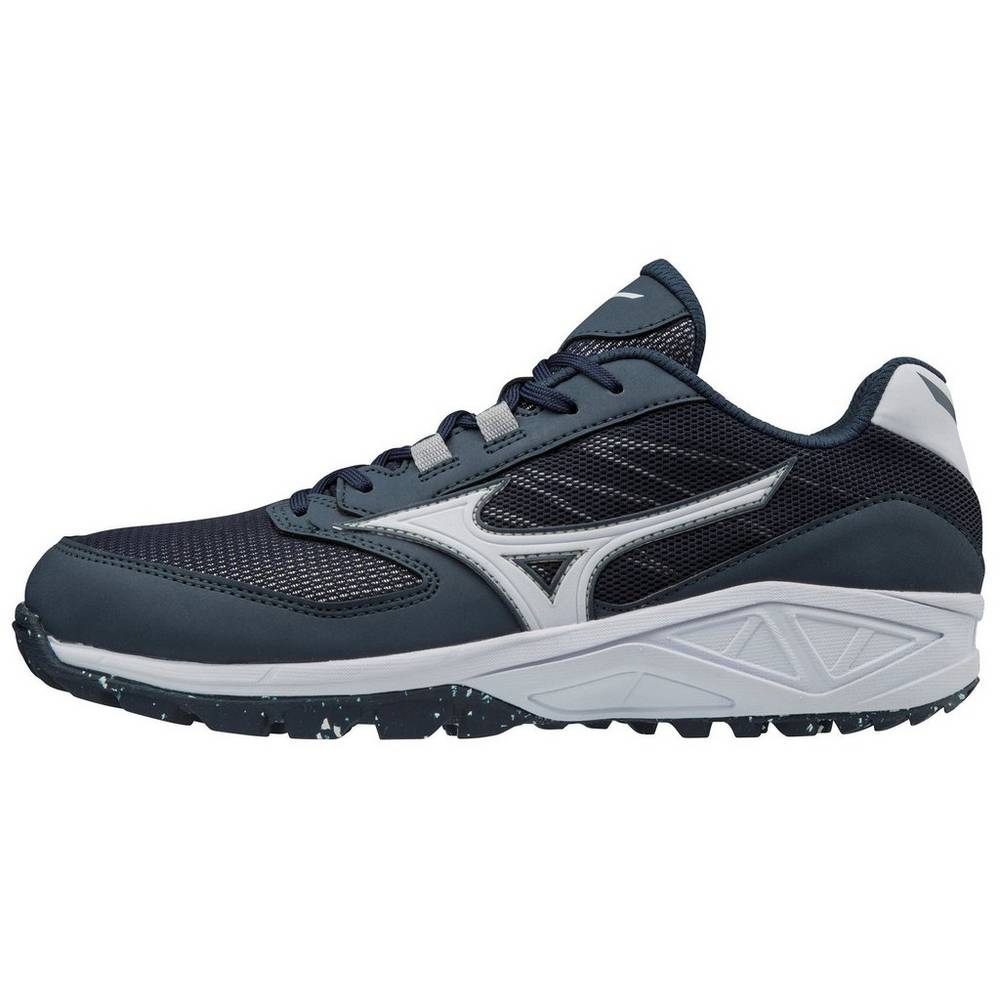 Scarpe Baseball Mizuno Dominant All Surface Basse Turf Uomo - Blu Marino/Bianche - 06157-IWZE